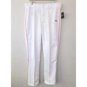 Boombah Mens 40 Baseball Pants White Red Piping Slowpitch Softball Uniform